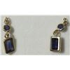 Image 1 : #36-14K YELLOW GOLD IOLITE DROP EARRINGS