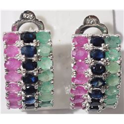 #37-STERLING SILVER EMERALD, RUBY, AND