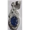 Image 2 : #39-STERLING SILVER ENHANCED SAPPHIRE AND CUBIC