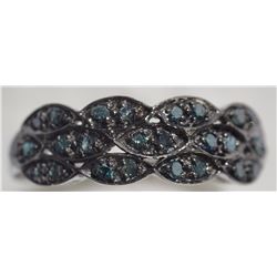 #45-STERLING SILVER BLUE DIAMOND (0.3CT) RING