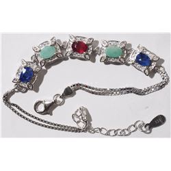 #46-STERLING SILVER EMERALD, RUBY, AND SAPPHIRE