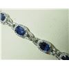 Image 1 : #48-STERLING SILVER ENHANCED SAPPHIRE BRACELET