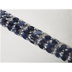 #49-STERLING SILVER NATURAL SAPPHIRE BRACELET