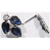 Image 1 : #50-14K WHITE GOLD PEAR CUT SAPPHIRE (2.5CT) AND