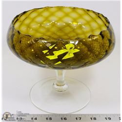 DEPRESSION GLASS OLIVE GREEN COMPOTE