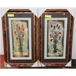 LOT OF TWO FRAMED MATCHING STYLE 3D ART PIECES