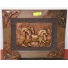 Image 1 : WOOD FRAMED 3D HORSE ART WALL HANGING