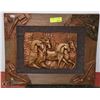 Image 1 : WOOD FRAMED 3D HORSE ART WALL HANGING
