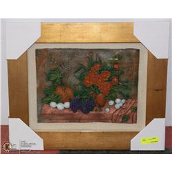 FRAMED HARVEST THEMED 3D ART WALL HANGING