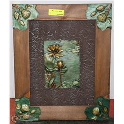 WOOD FRAMED 3D FLOWER ART WALL HANGING
