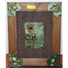 Image 1 : WOOD FRAMED 3D FLOWER ART WALL HANGING