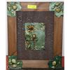 Image 1 : WOOD FRAMED 3D FLOWER ART WALL HANGING