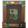 Image 1 : WOOD FRAMED 3D FLOWER ART WALL HANGING
