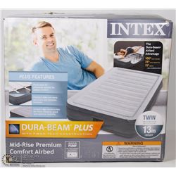 INTEX DURA-BEAM PLUS AIR MATTRESS &BUILT-IN PUMP