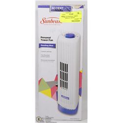 SUNBEAM PERSONAL TOWER FAN,2SPEED,14" HEIGHT