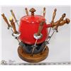 Image 1 : VINTAGE FONDUE POT WITH CAST IRON BASE