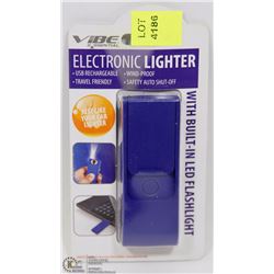 NEW ELECTRONIC LIGHTER WITH BUILT IN LED FLASHLIGHT