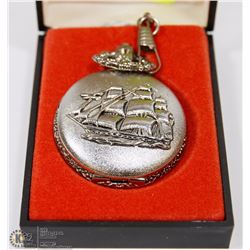 GC QUARTZ SHIP DESIGN POCKET WATCH