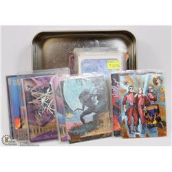 SILVER TIN OF COLLECTIBLE MARVEL CARDS