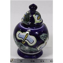 MEXICAN TALAVERA CASTILLO JAR WITH LID