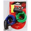 Image 1 : SET OF 2 NEW MASTER LOCK CABLE LOCKS -