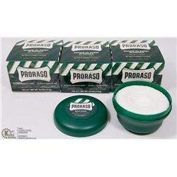 3 TUBS OF PRORASO 150ML SHAVING SOAP