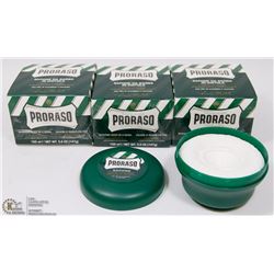 3 TUBS OF PRORASO 150ML SHAVING SOAP