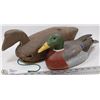 Image 1 : ANTIQUE WOOD DUCK INCL SIGNED PAINTED WOOD DUCK