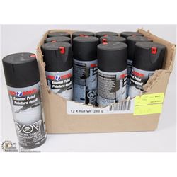 CASE OF 12 PROFORM ENAMEL PAINT ALL FLAT BLACK