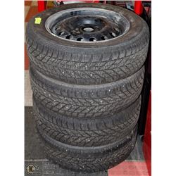 27) 4 GOOD YEAR WINTER TIRES WITH RIMS