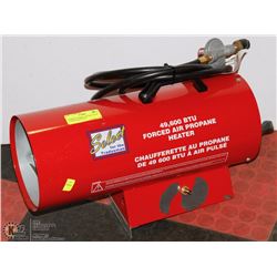 49,600BTU FOREED AIR HEATER W/ 12' PROPANE HOSE &