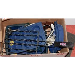 MISC BAKE WARE INCL HAND BLENDER, BBQ CORN HOLDERS