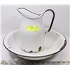Image 1 : VINTAGE ENAMEL JUG AND BOWL