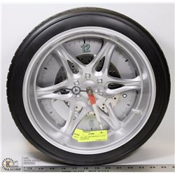 WHEEL AND TIRE RIM WALL CLOCK 14" DIAMETER