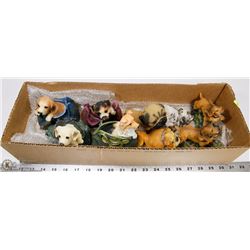 BOX OF COLLECTIBLE DOG FIGURINES