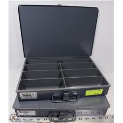 LOT OF 2 METAL ORGANIZER BINS