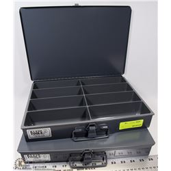 LOT OF 2 METAL ORGANIZER BINS