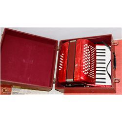 ABC RED ACCORDION WITH HARD CASE