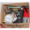 Image 1 : BOX WITH ASSORTED HOUSEHOLD MISC, INCL GOLF
