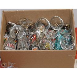 BOX WITH 9 CRYSTAL WINE GLASSES AND OTHER