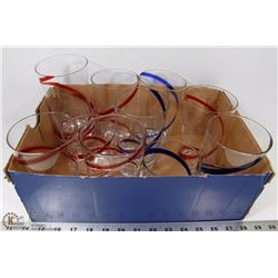 LOT OF HANDMADE GLASS TUMBLERS FORM PIER 1