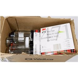 LOT OF ASSORTED COLOR VINYL TAPE AND SPICE JARS