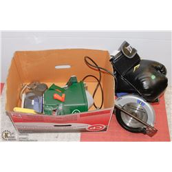 20)BOX OF MISC GOODS INCLUDING CIRCULAR SAW