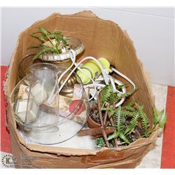 20) BOX OF MISC GOODS INCLUDING MOSTLY HOUSEHOLD