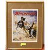 Image 1 : FRAMED 19X25 WINCHESTER GUN/AMMO PICTURE AD