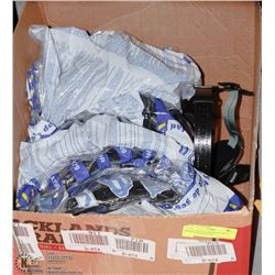 6 NEW  BLACK HARDHATS WITH ADJUSTABLE LINERS