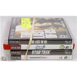 4 PLAYSTATION PS3 GAMES INCL STAR TREK, MADDEN 25,