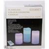Image 1 : 3 PACK REMOTE CONTROL PILLAR CANDLES (COLOR