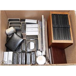 BOX OF COIN HOLDERS AND CASES
