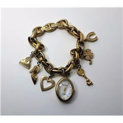 #3 - GOLDTONE CHARM BRACELET STYLE  WATCH